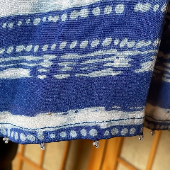 Sigrid Olsen Signature Dress Indigo Blue Print Dress - Picture 8 of 16